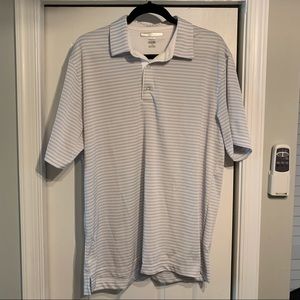 Greg Norman White and Gray Dri Fit Polo